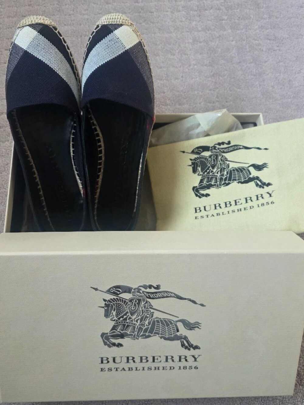 Burberry Espadrilles Check Mews - Size 38.5